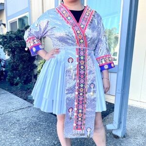 Size 40 bust sequin coined hmong outfit